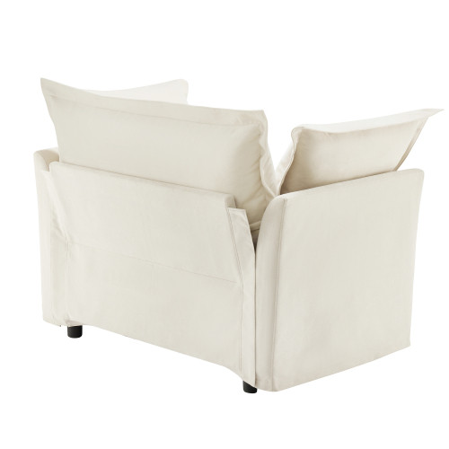 Armchair with 1 Big Back Cushion and 2 Big Toss Pillows Single Deep Seat Fabric