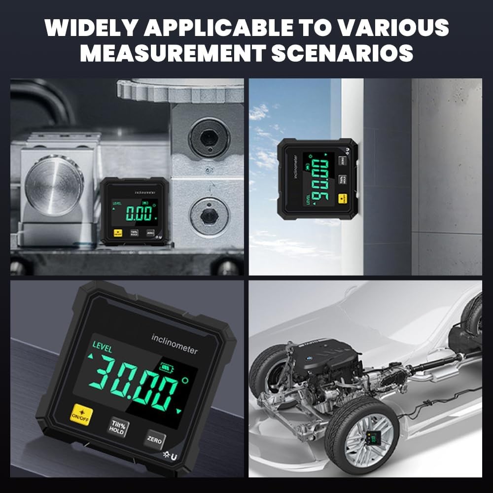 Digital Angle Finder Protractor Tool-High Accuracy Inclinometer with LED Display