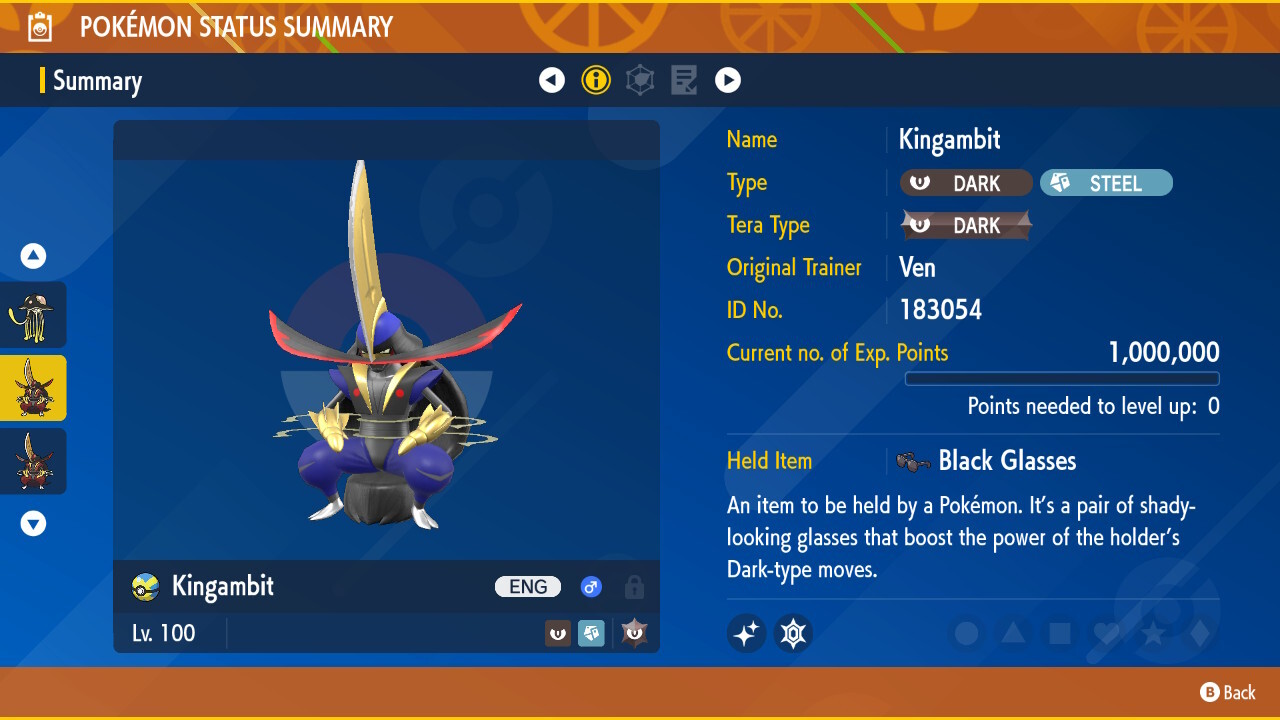 🍊Shiny/Non-shiny Pawniard/Kingambit 6IV🍇Pokémon Scarlet/Violet (💯Legal)