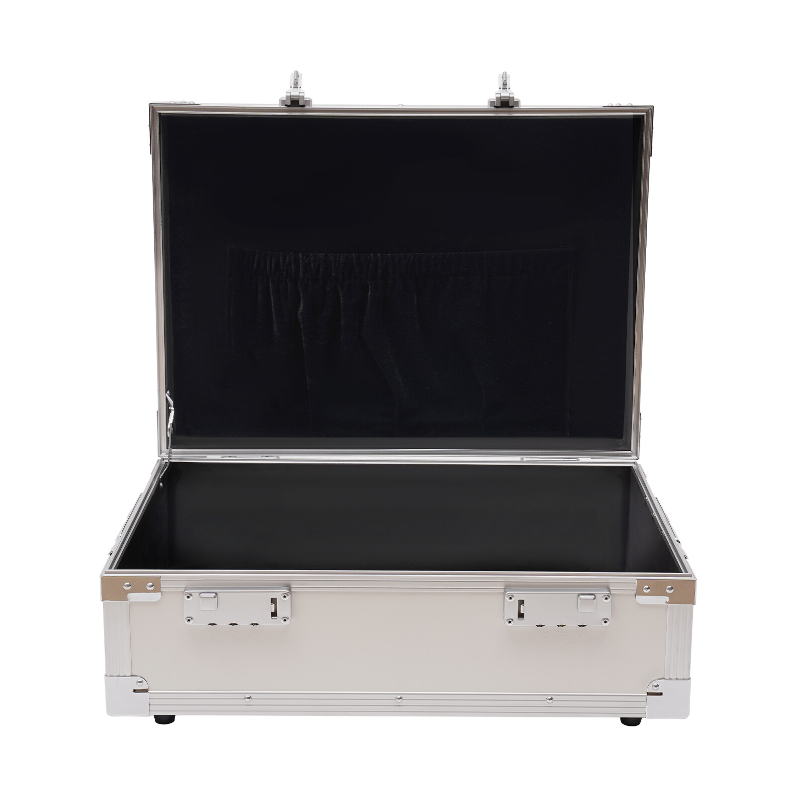 Silver Storage Lock Box Tabletop Lockable Storage Box 46*33*12.5cm Portable Box