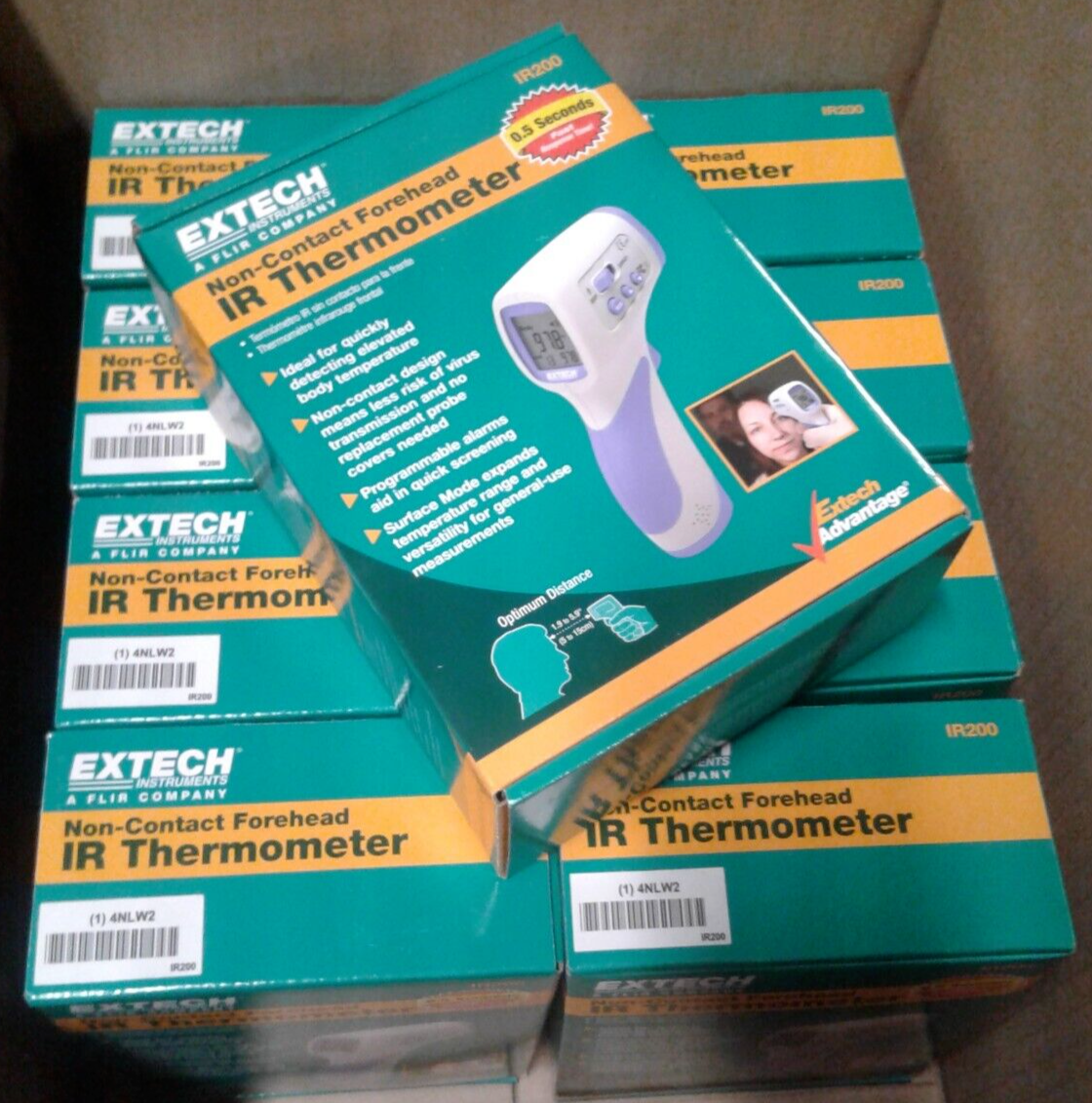 Lot of 9 Extech IR200 Non-Contact Forehead Infrared Thermometer - New - NIB