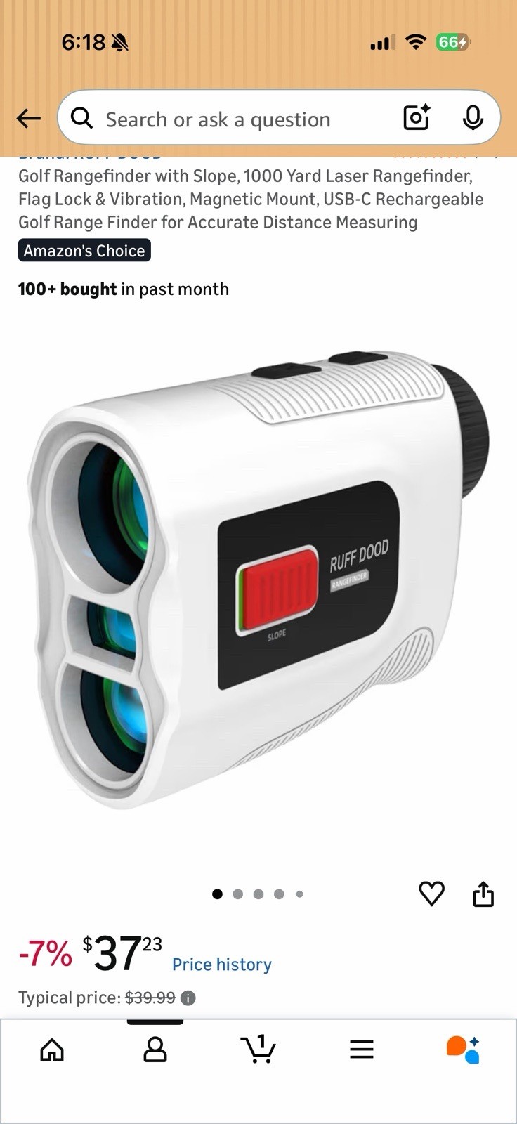 Brand New Golf Rangefinder with Slope, 1000 Yard Laser Rangefinder, Flag Lock
