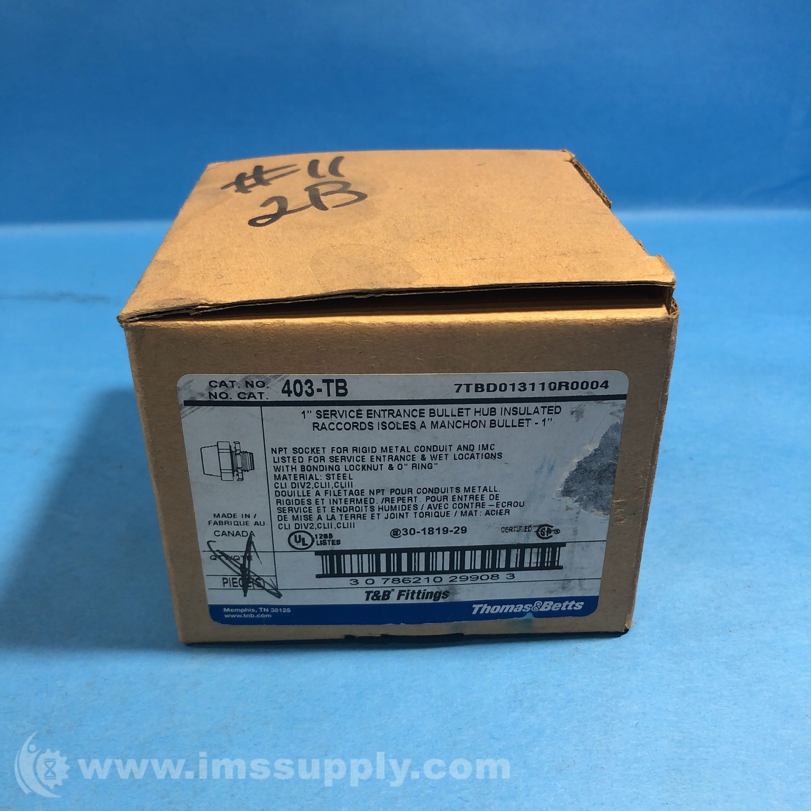 Thomas & Betts 403-TB Box of 5 1 Inch Bullet Hub Connectors 1355