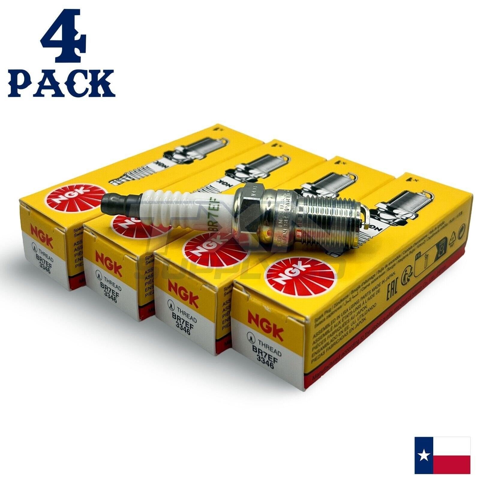 NGK 3346 Spark Plug BR7EF - 4 Pack