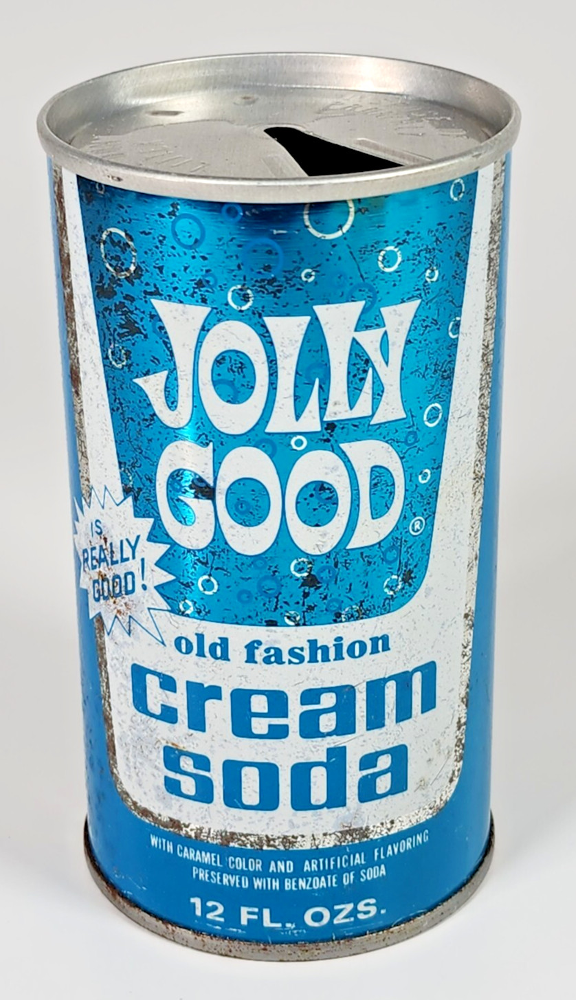 Vintage Jolly Good Cream Soda Pop Can Straight Steel Wide Seam Random Lake WI