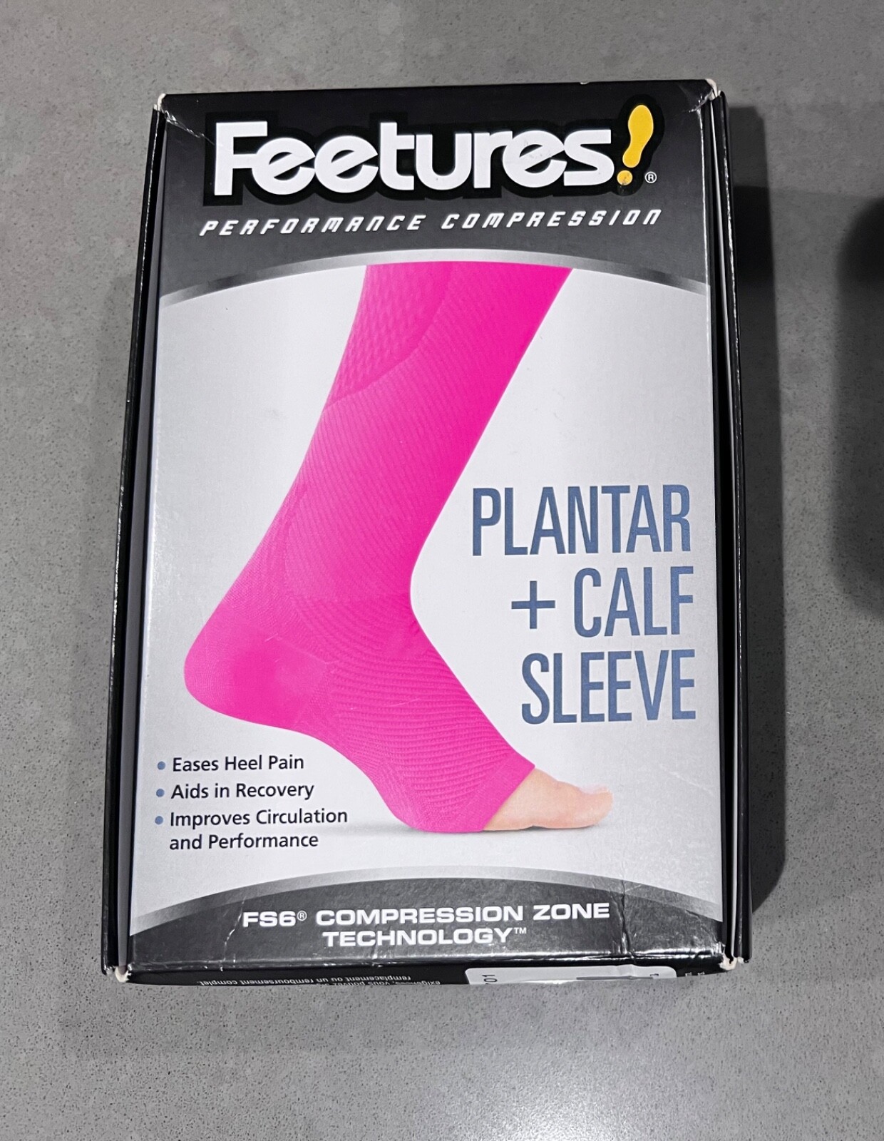 Feetures Plantar + Calf Sleeve SMALL ELECTRIC PINK PC7506701 NEW