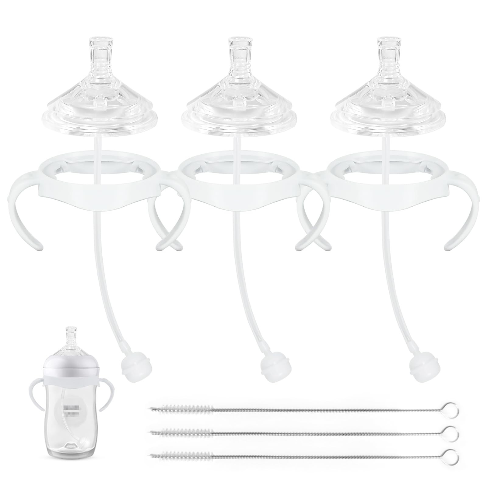 Straw Cup Soft Conversion Kit for 1 Count (Pack of 3), White-Straw Top