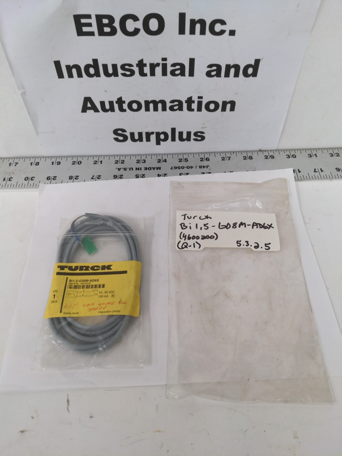 TURCK Bi1,5-G08M-AD6X (4600200) PROXIMITY SENSOR 10-30VDC 150MA, 8MM