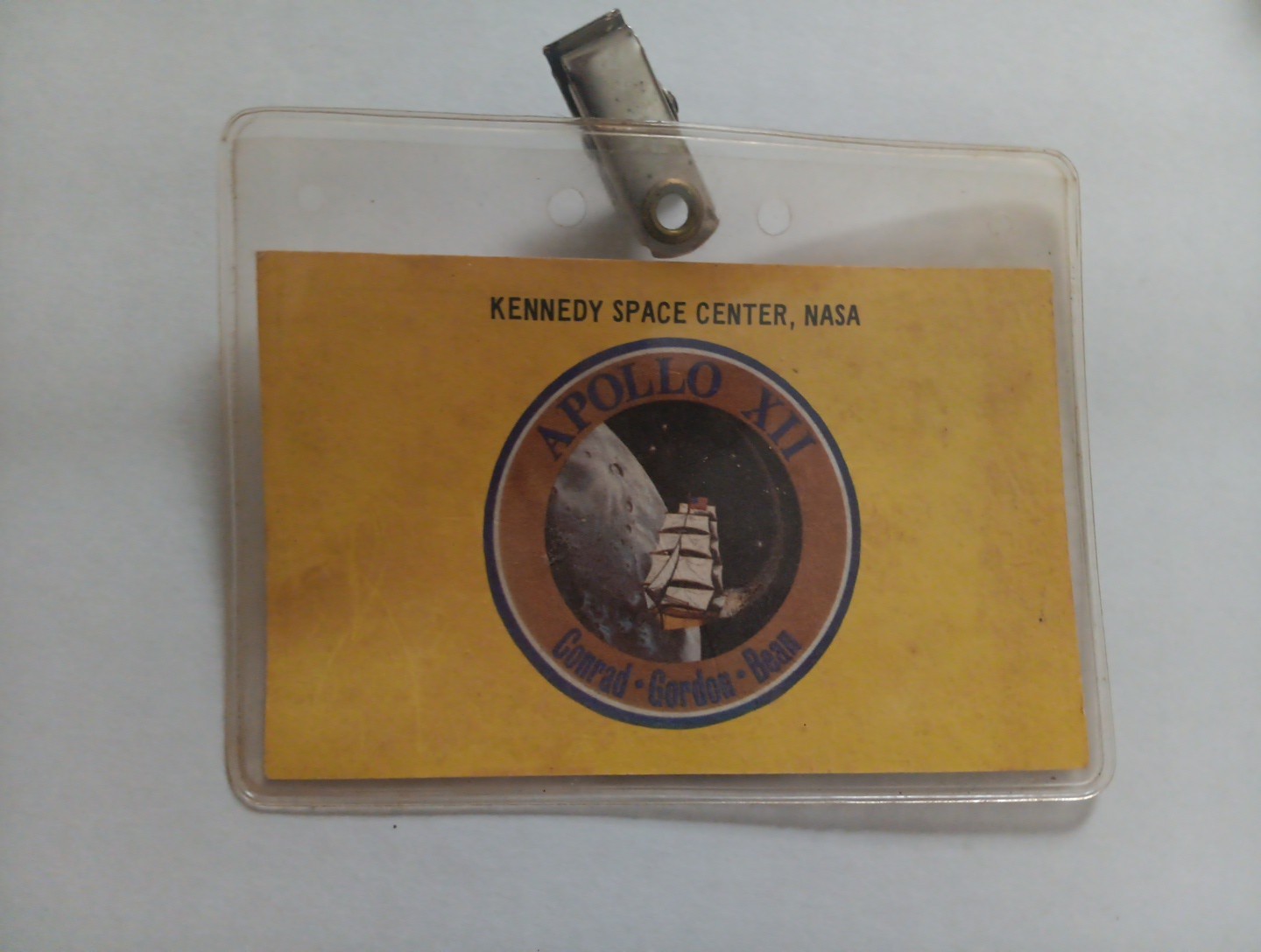1969 NASA Apollo Xll MOON Launch Badge#2092Rare OOAK WWII HERO'S Viewer PassNASA