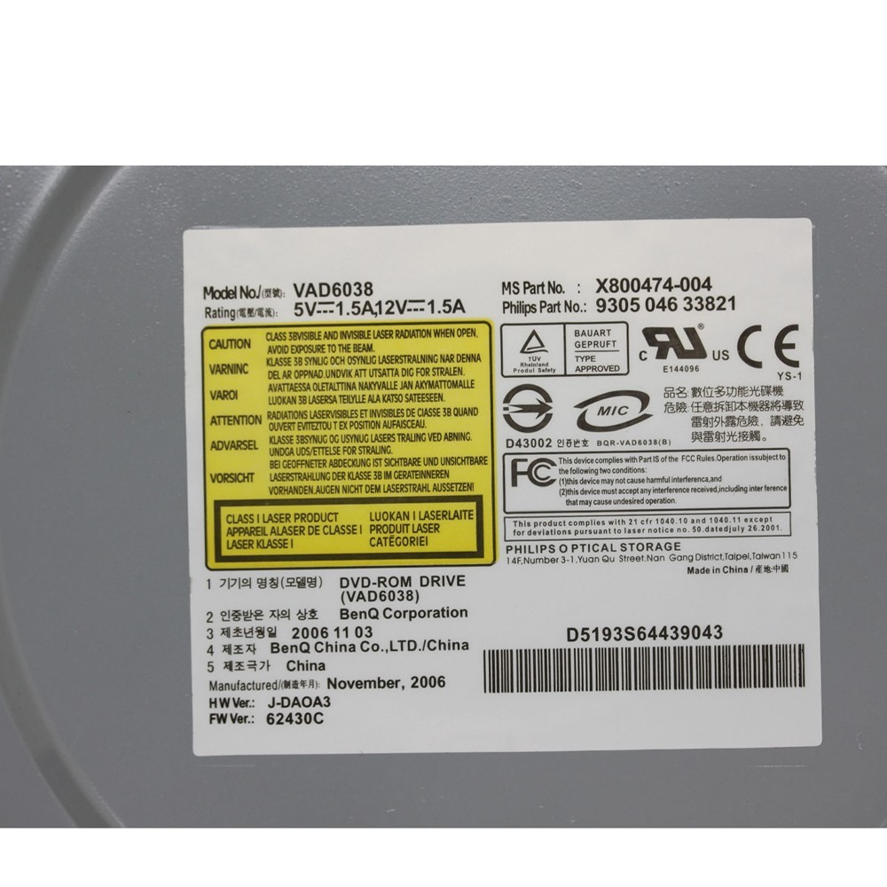 For Microsoft Xbox 360 BenQ OEM Complete Philips VAD6038 Replacement DVD Drive