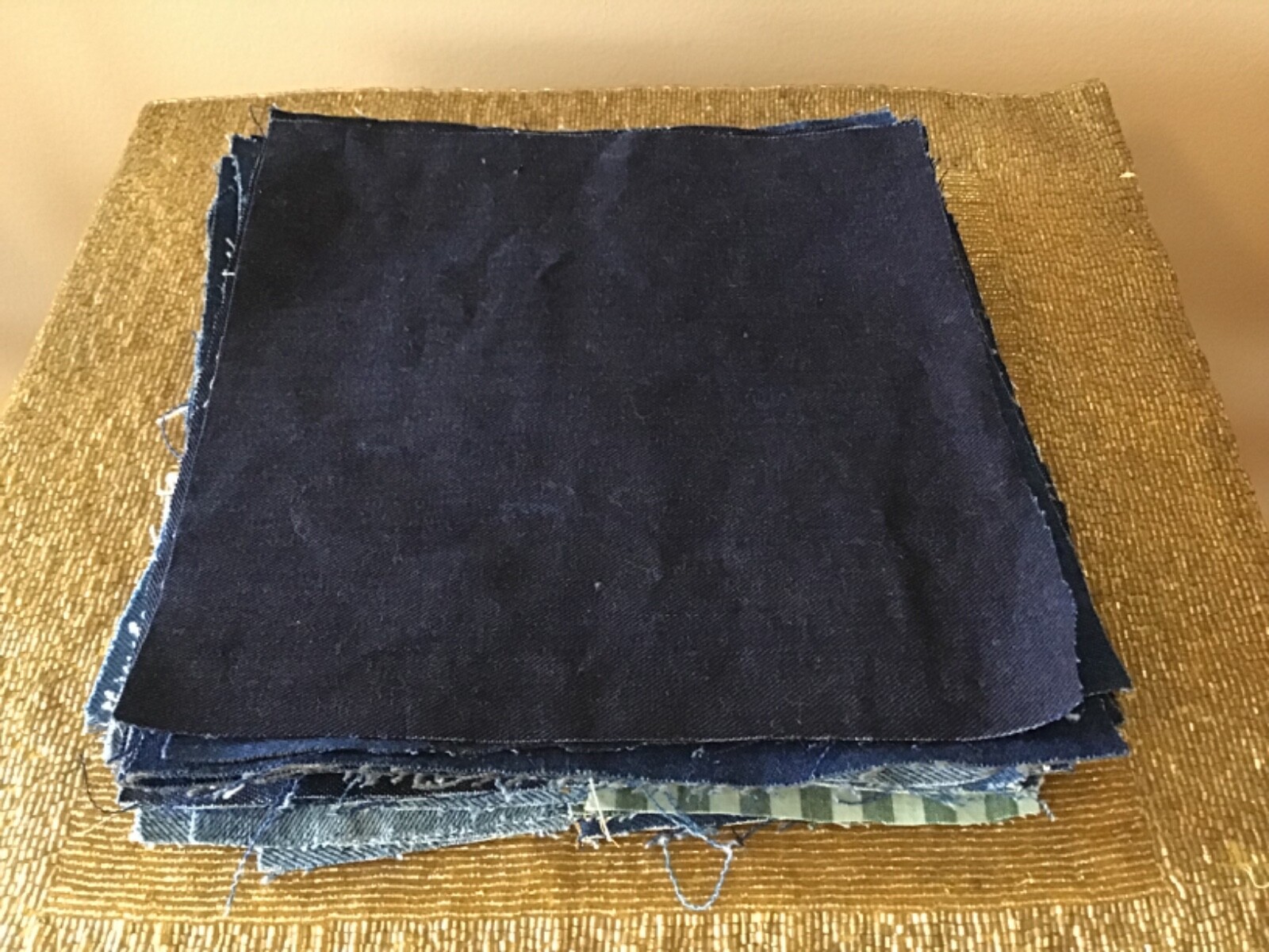 LOT OF 25 PRE-CUT 8” x 8” DENIM SQUARES FOR QUILTING/CRAFTS