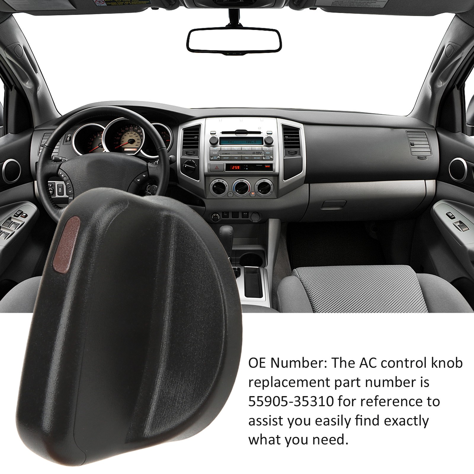 »Heater AC Control Knob 55905‑35310 AC Climate Control Knob Plastic Temperature