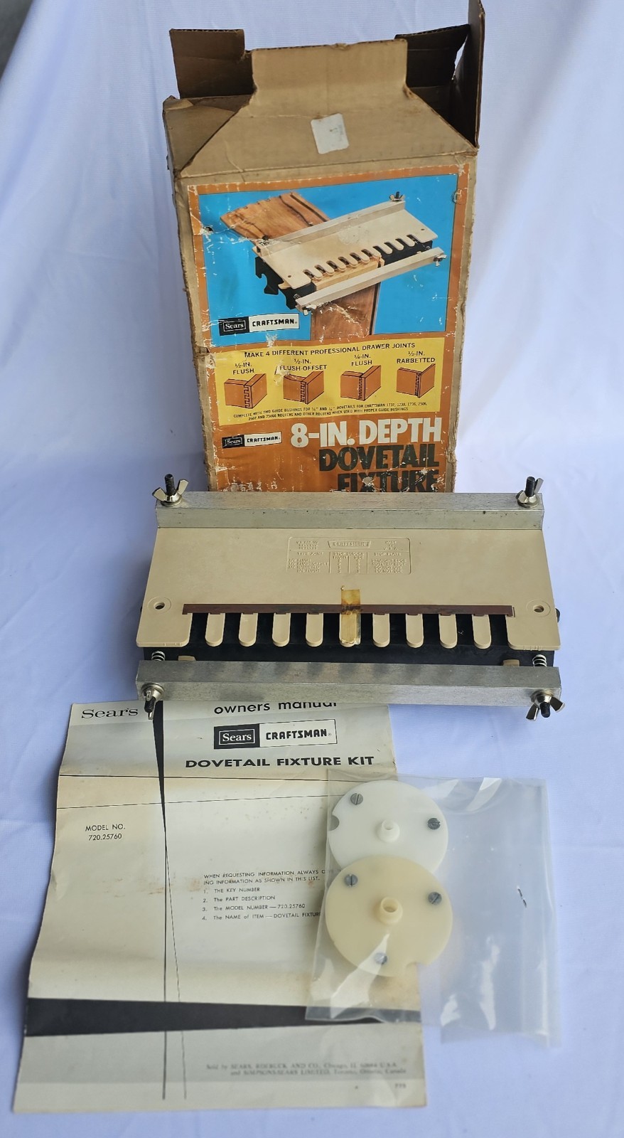 VTG Sears Craftsman 8" Depth Dovetail Fixture 92576 w/ Original Box Manual