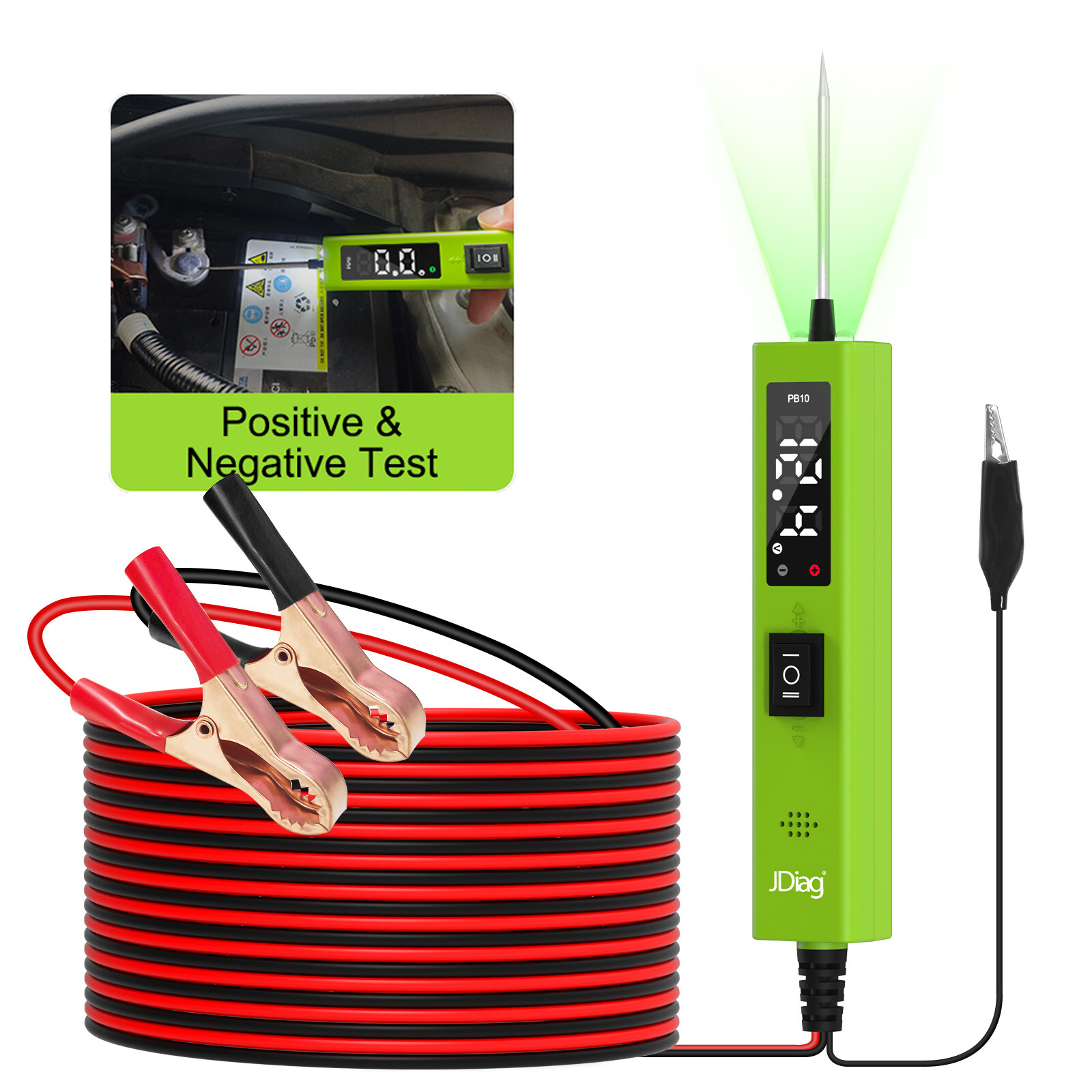 Electrical Circuit Tester 0-80V Voltage Tester Digital Smart for Car Battery