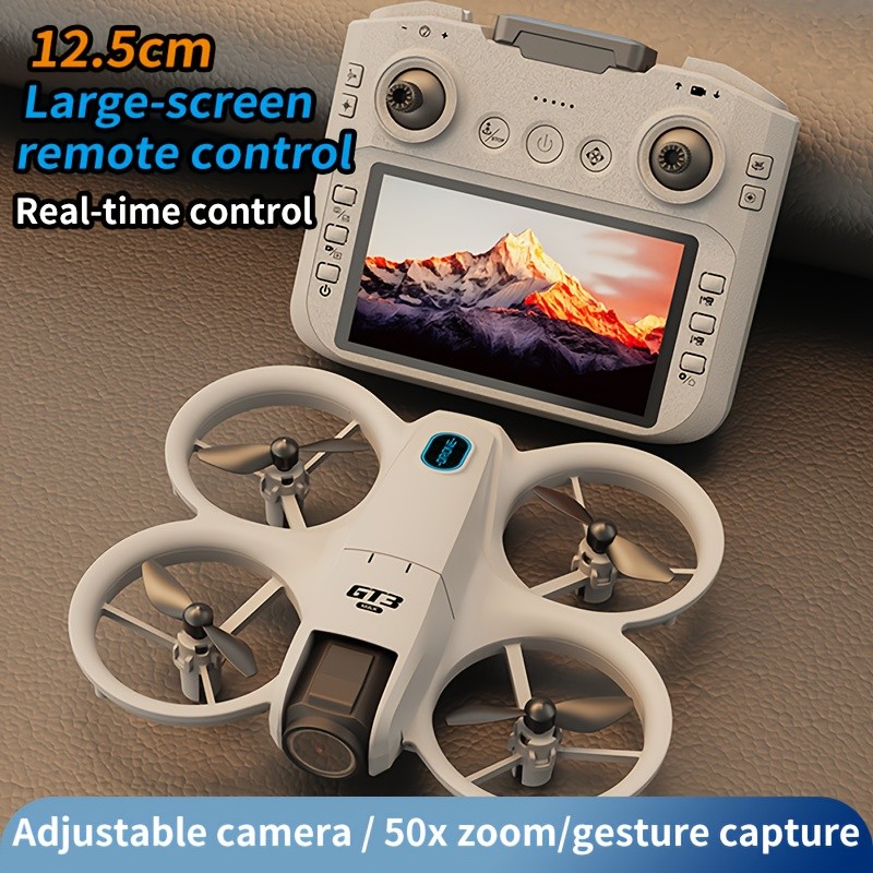 6K GT3 Camera Drone with 4.3" Large Screen Remote, Foldable Quadcopter Gift
