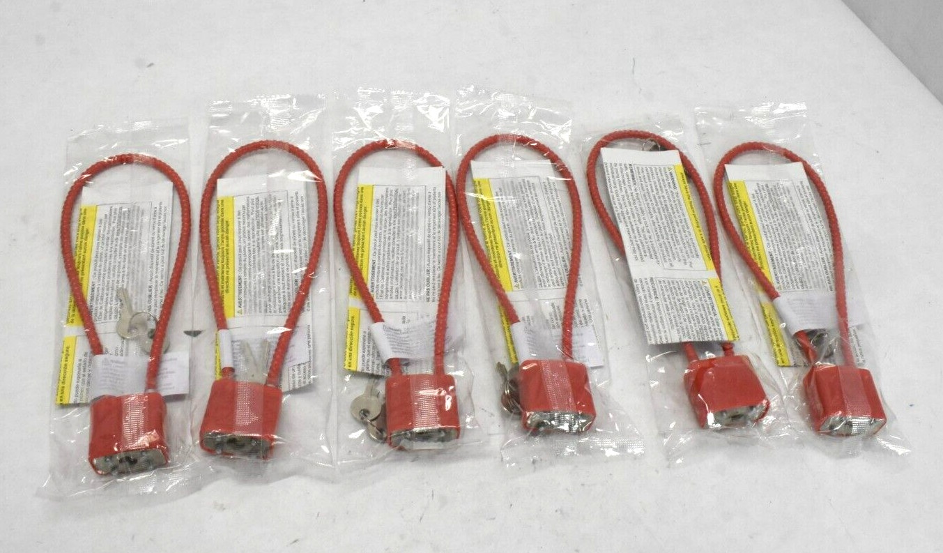 Regal Products R11SC3 Gun Lock Cable w/ 2 Keys Red Keyed Cable Locks 6 Pack
