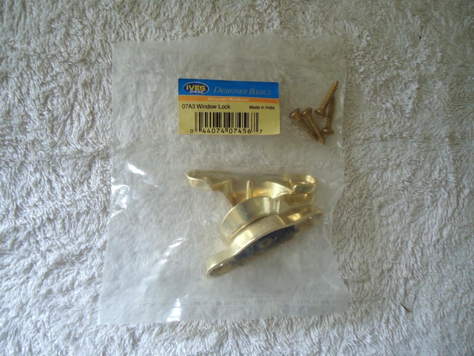" NIP " Ives # 07A3 Brass Color Window Lock " Great Item " Free Shipping "