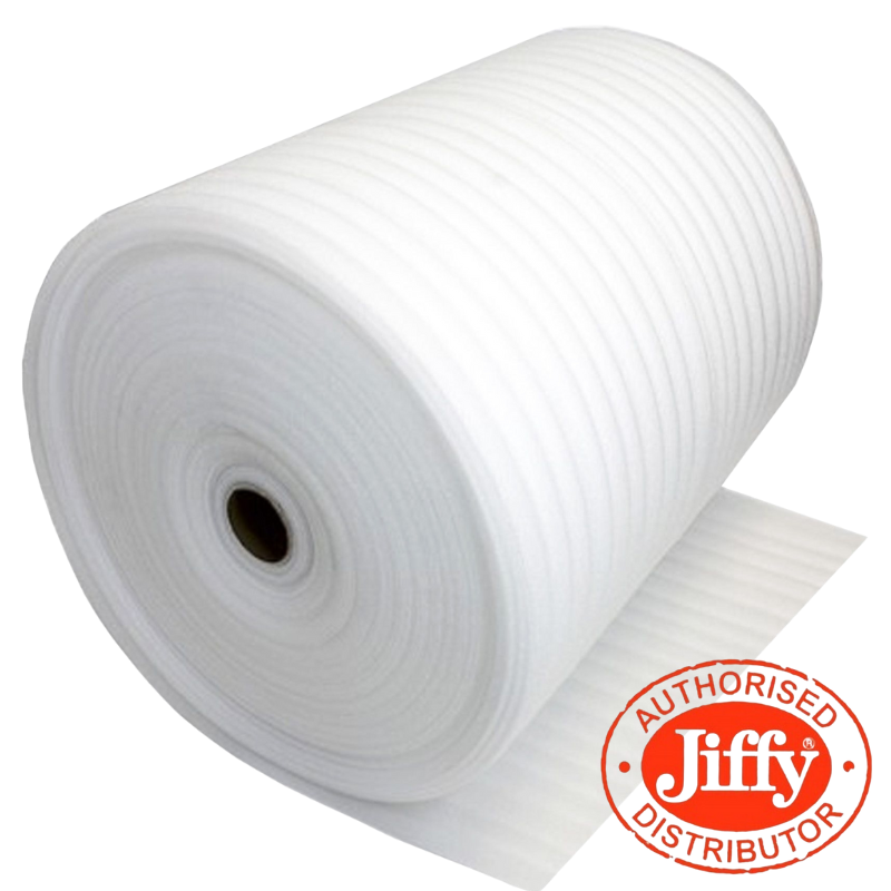 JIFFY FOAM ROLLS 500/750/1500MM 1/1.5/2.5/4MM THICK FOR PACKING WRAPPING POSTING