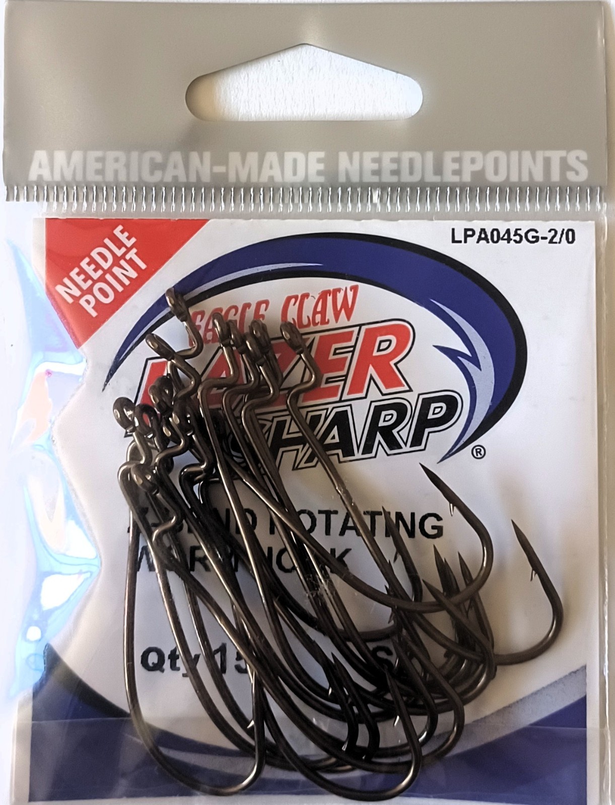 Five (5) Packs Eagle Claw Z-Bend Rotating Worm Fishing Hooks 2/0 3/0 4/0