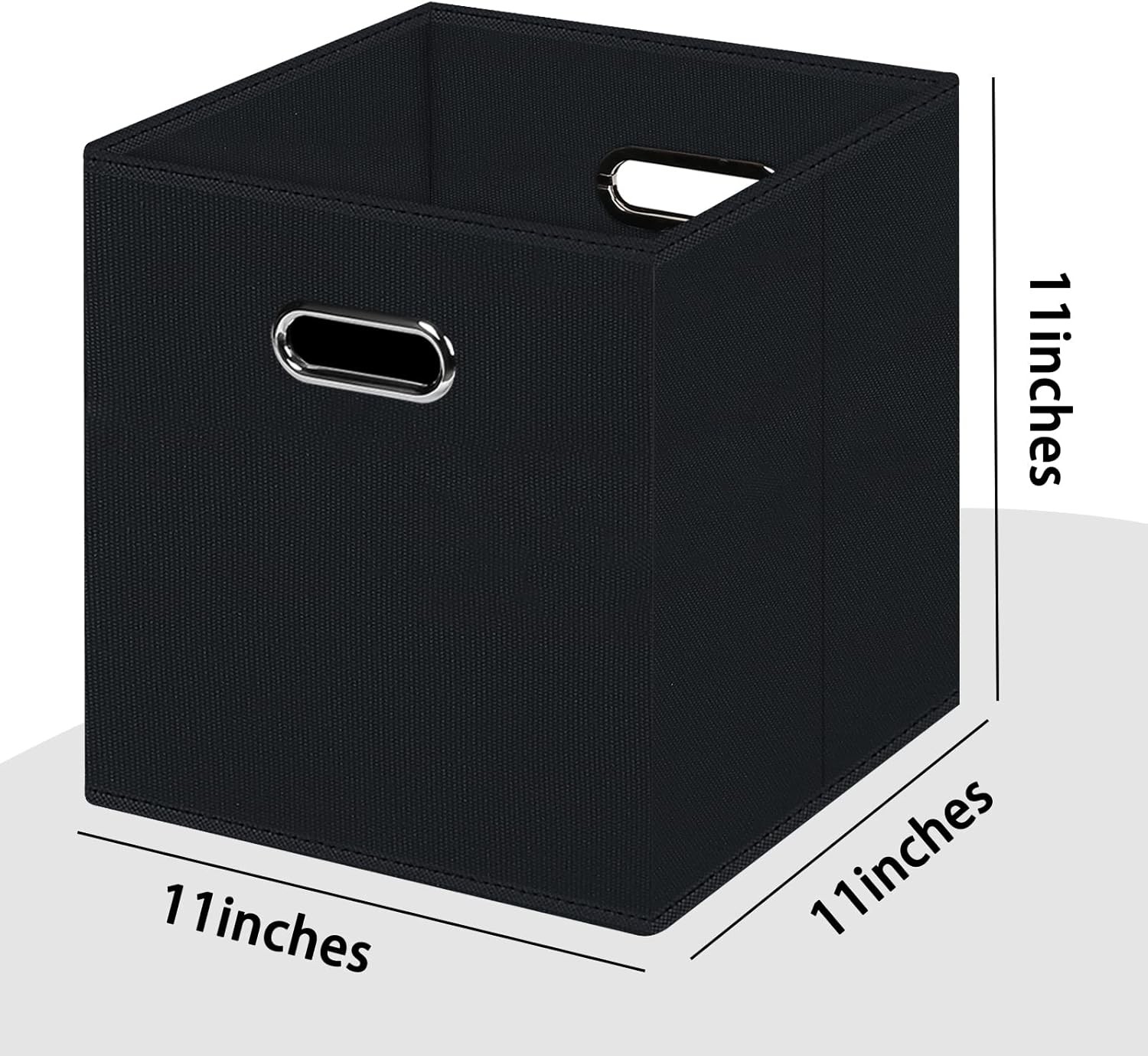 Black Foldable Storage Cubes Bins , Fabric Box 1 Pack,