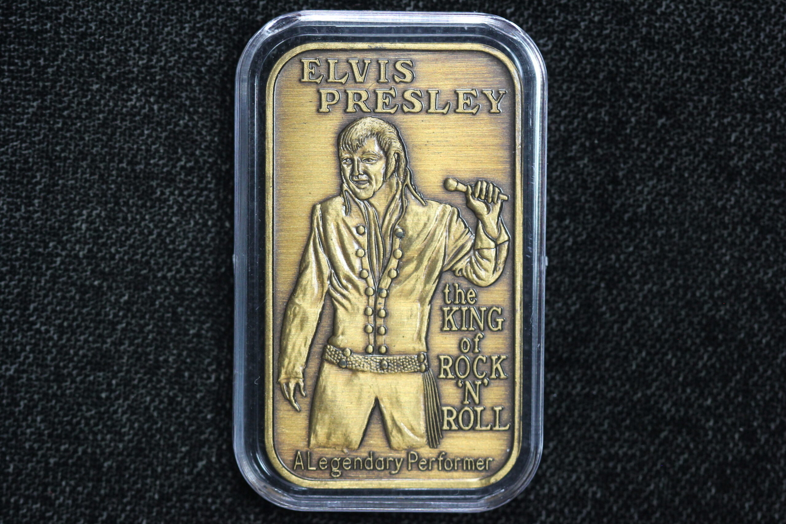 1977 Elvis Presley Greathouse The King of Rock and Roll 1oz Bronze Bar 3W3B