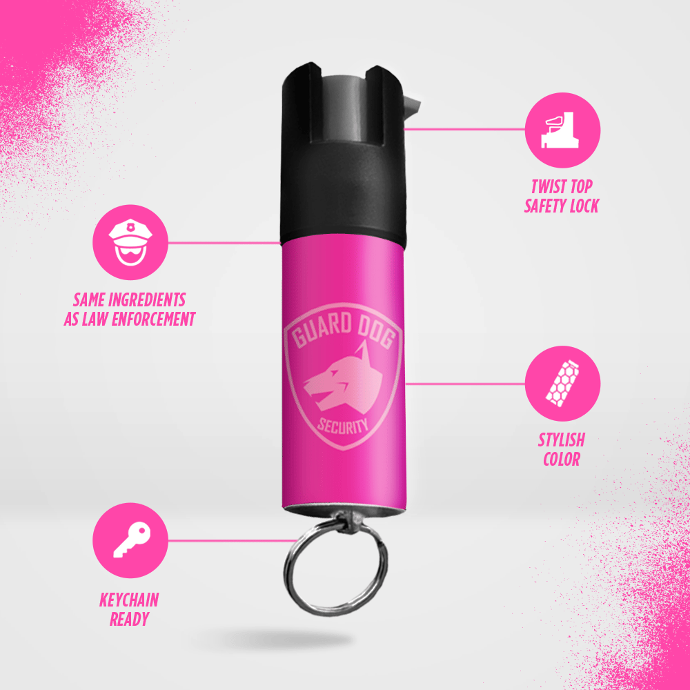 GUARD DOG Police Edition Pink Women Self Defense Pepper Spray Maximum Strength