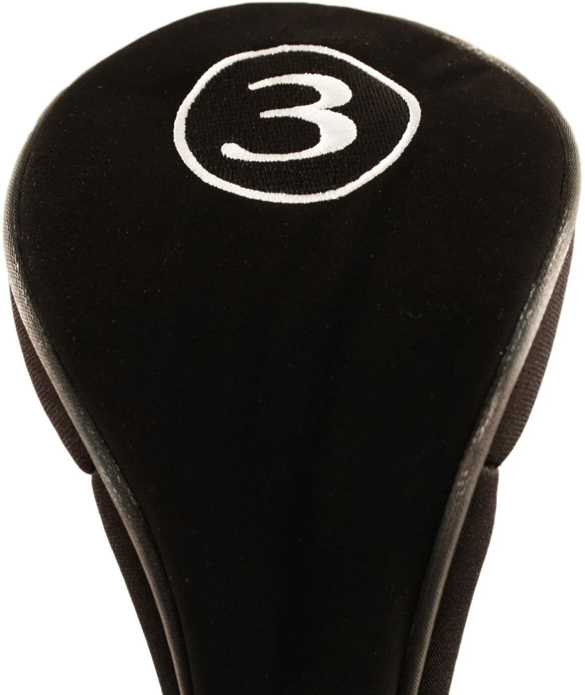 NEW HEAD COVERS GOLF CLUB DRIVERS BLACK FULL HEADCOVER COMPLETE # 3 5 WOODS SET