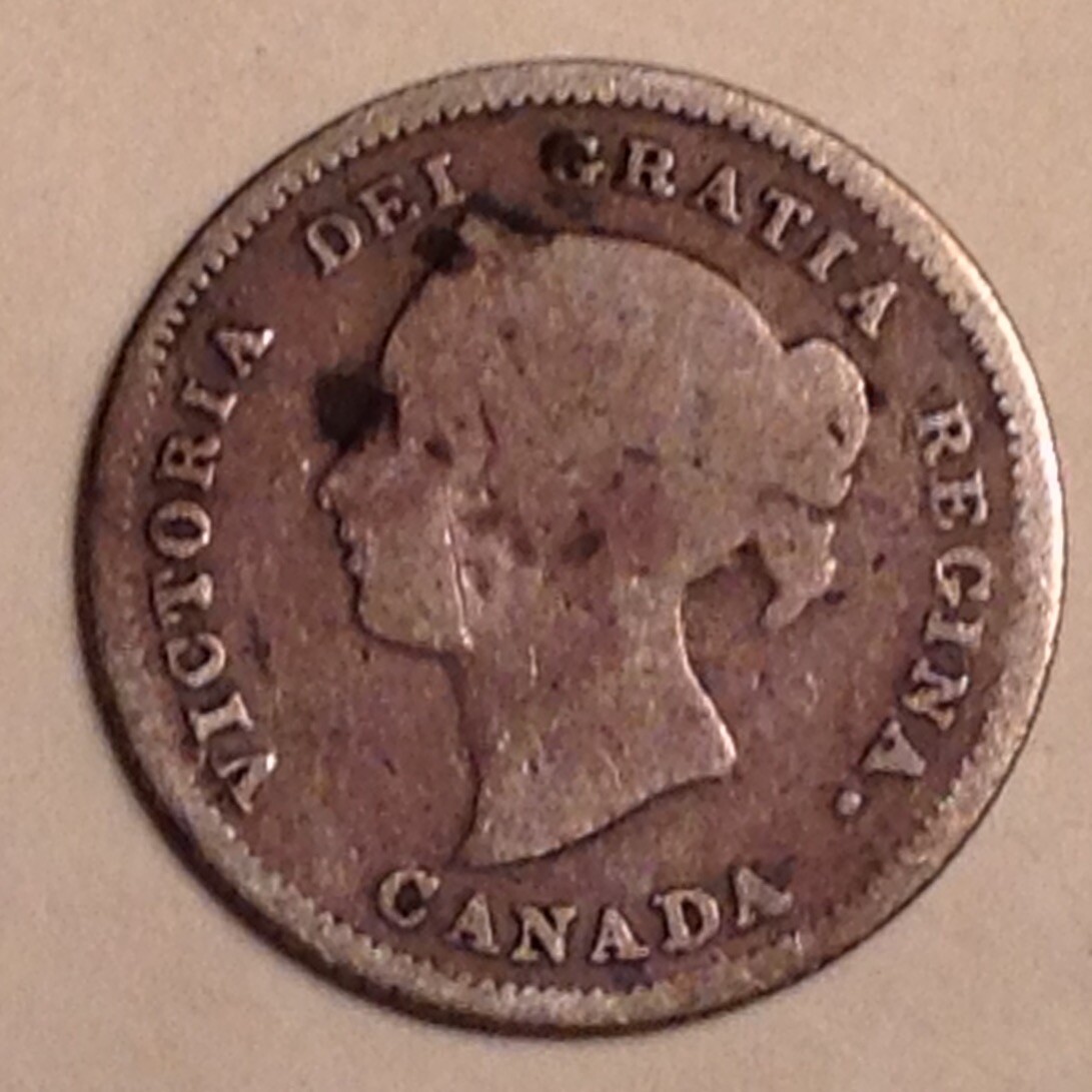 1880  H  Canada Victoria  FIve 5 Cents - FREE US SHIPPING cd -