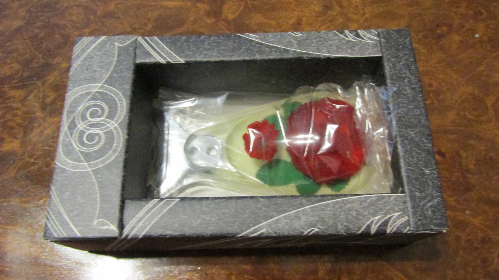 Red Rose (real) bottle opener new in box glows in the dark