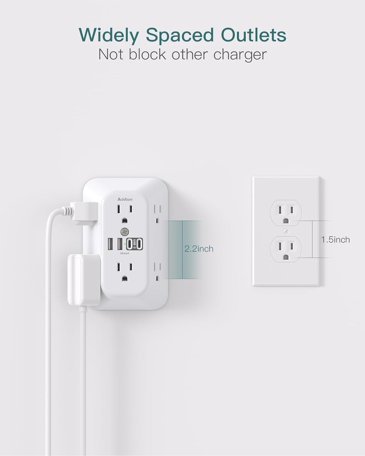Surge Protector Outlet Extender with USB Ports