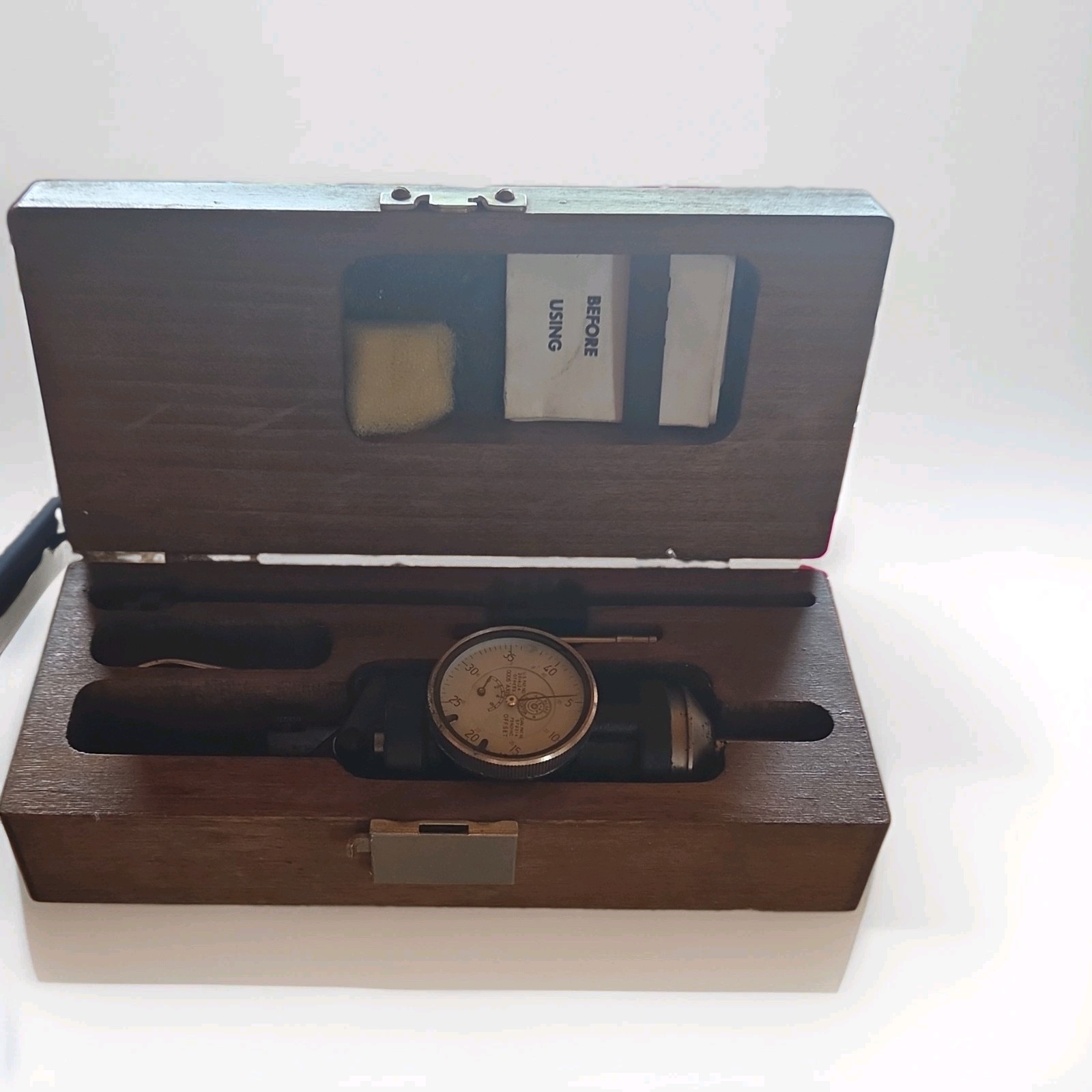 Starrett 81-141 Dial Test Indicator Gauge with Wooden Case & Accessories