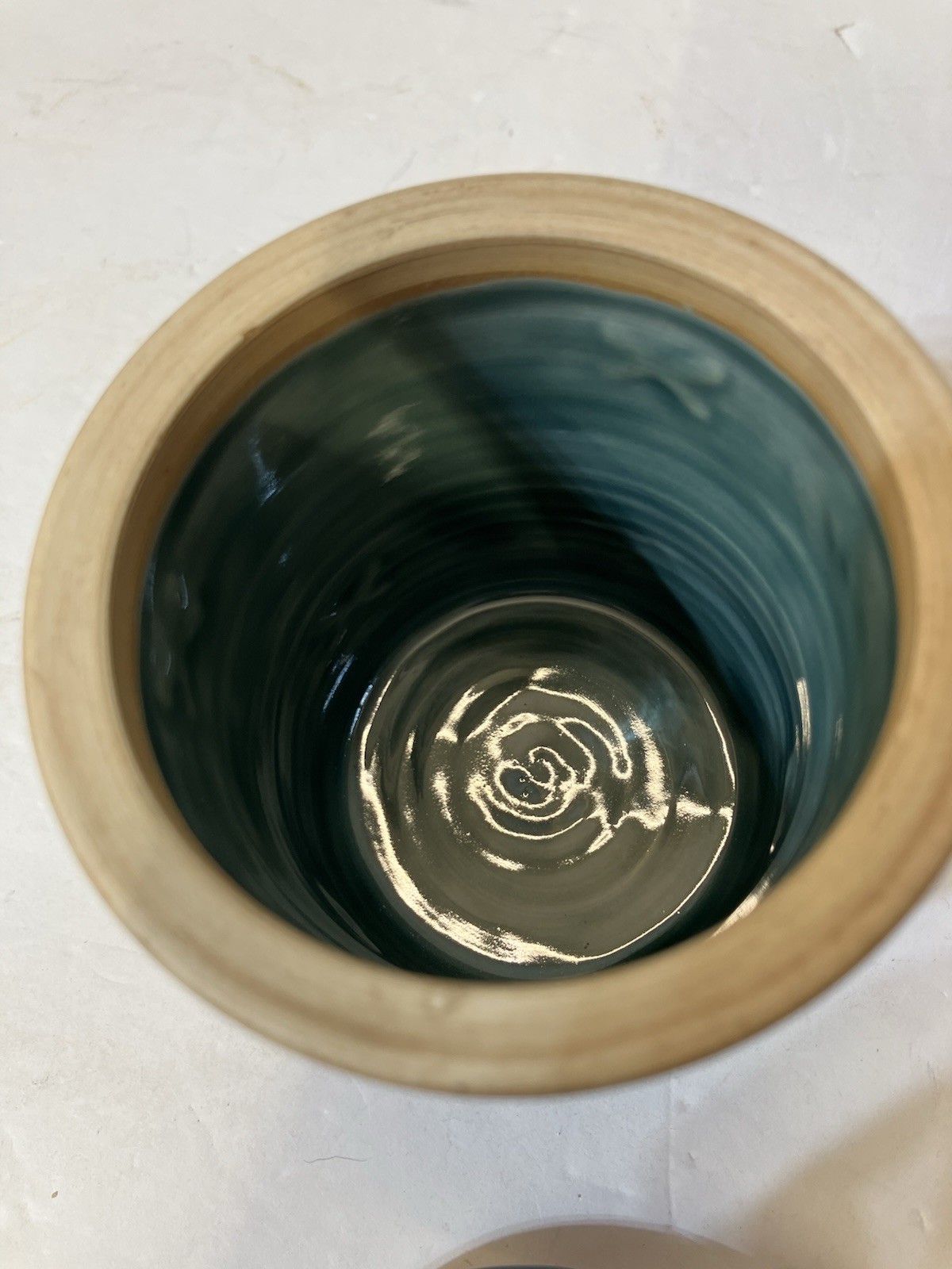 Glazed Pottery Trinket Box With Quilted Pattern