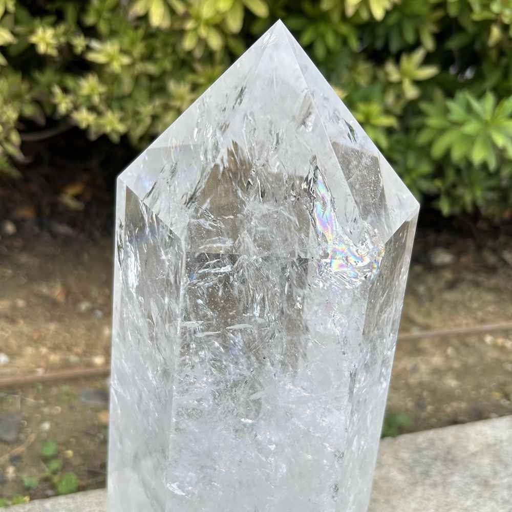 17.9LB TOP Natural clear quartz obelisk carved crystal wand point Reiki Tower