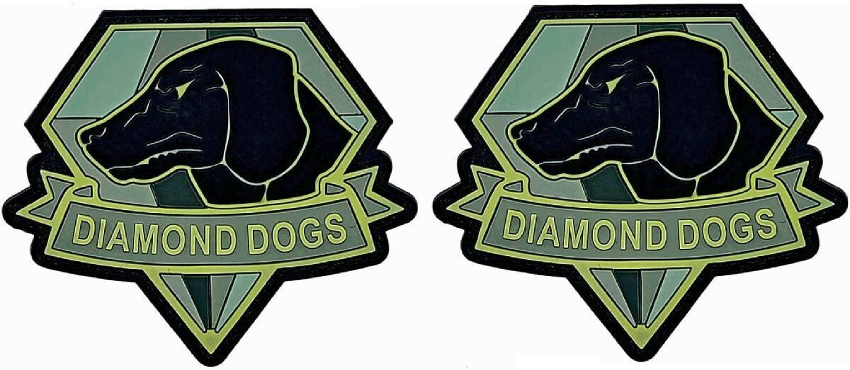 Diamond Dogs Metal Gear Solid 3D PVC Rubber Patch  | 2PC PVC HOOK BACKING 3"