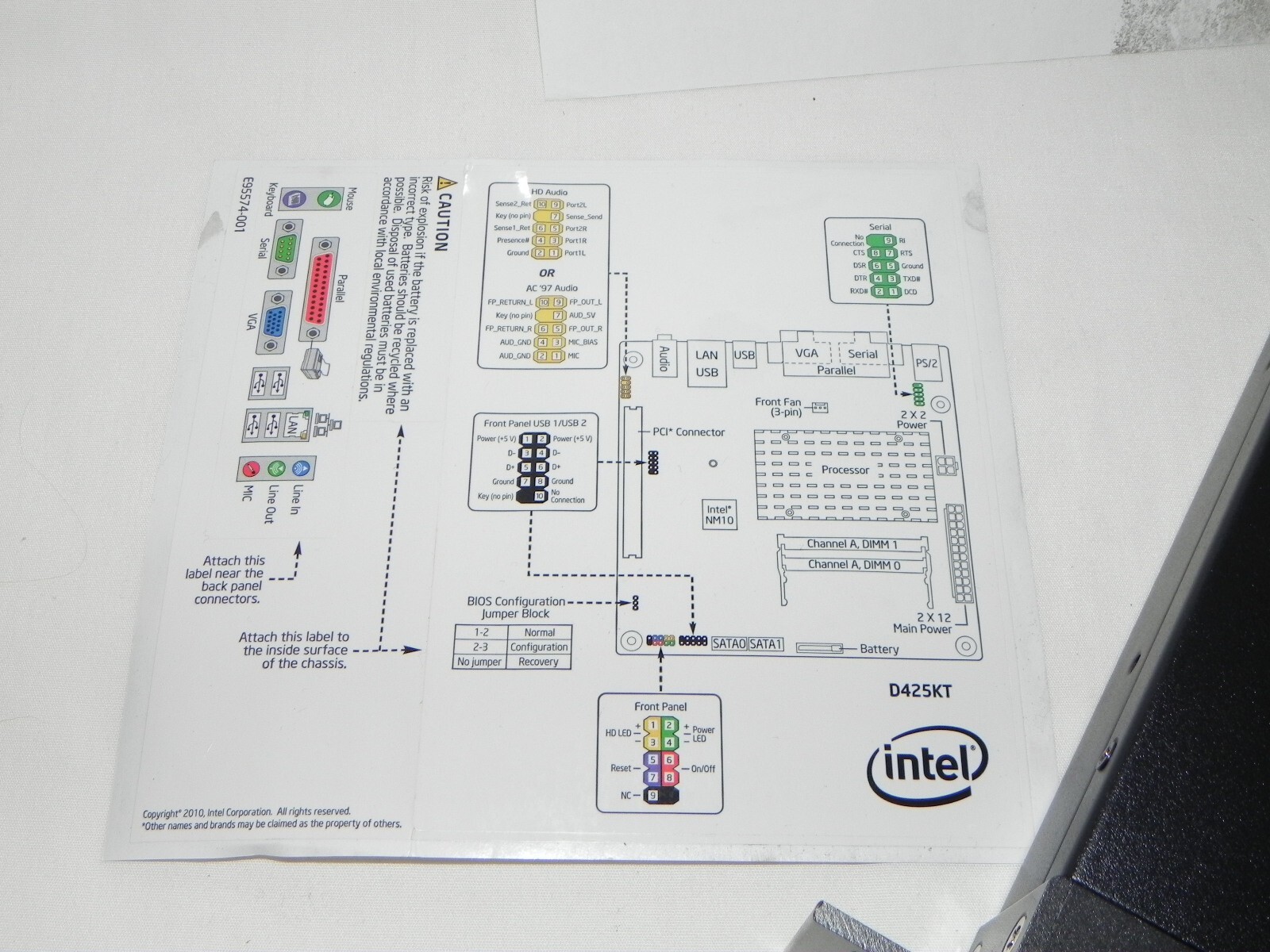 SUPERLOGICS Model SL-1U-A25-GC Rack Mount D425KT Computer System Processor Contr