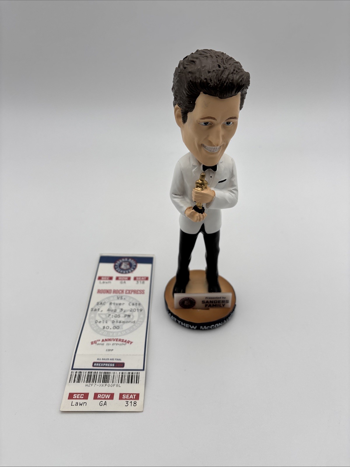 2019 Matthew McConaughey Texas Round Rock Express Bobblehead Academy Awards