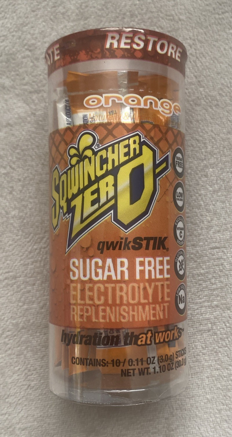 Sqwincher Zero Electrolyte Replenishment, Orange 10 QwikStiks 075880414124