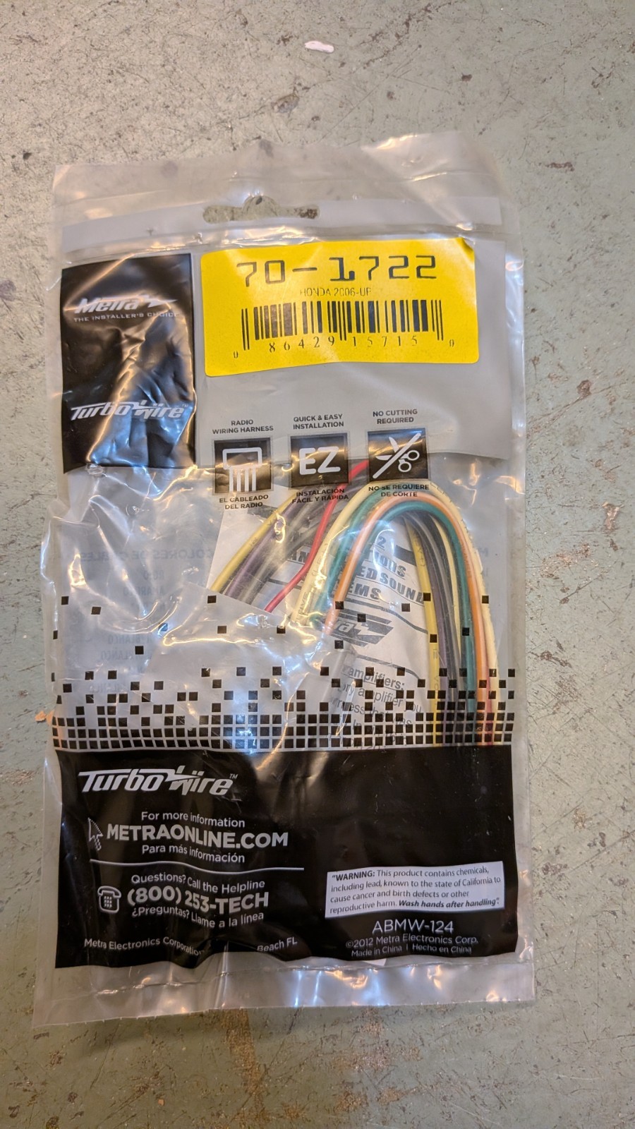 Metra 70-1722 Aftermarket Stereo Installation Wire Harness
