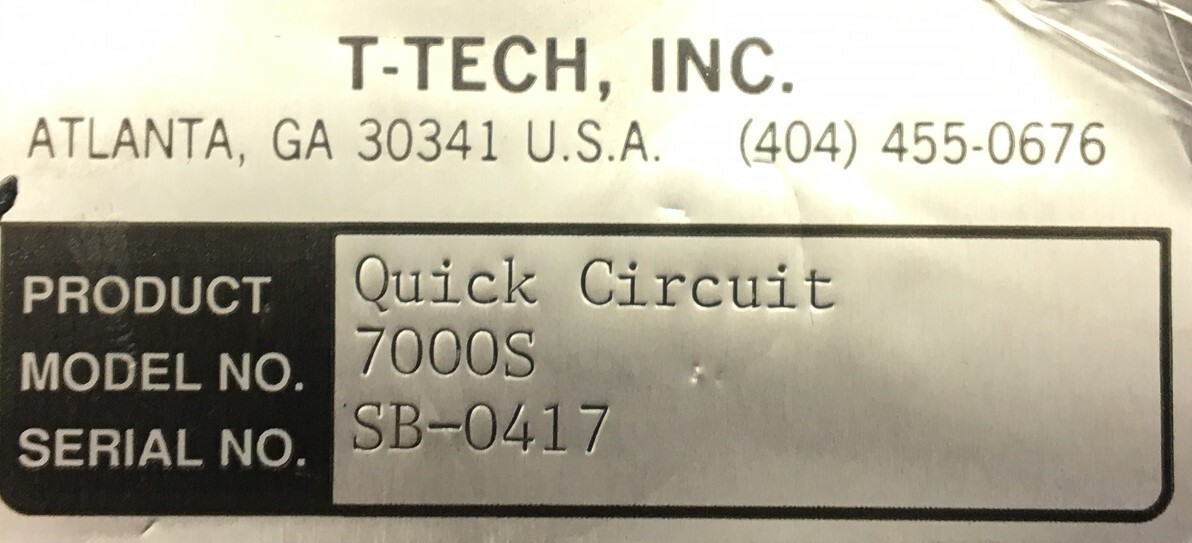 T-TECH QUICK CIRCUIT 7000 PCB ROUTER SYSTEM CONTROLLER