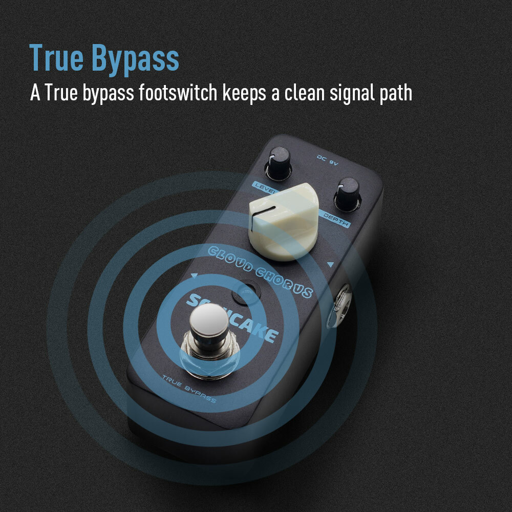 SONICAKE Classic BBD Analog Chorus Bypass Guitar Effect Pedal+Hook and Loop Tape