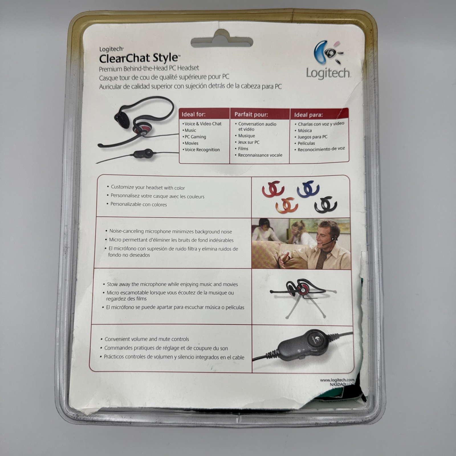 Logitech Stereo Headset ClearChat Style Premium PC Customize (DENTED BOX, READ)