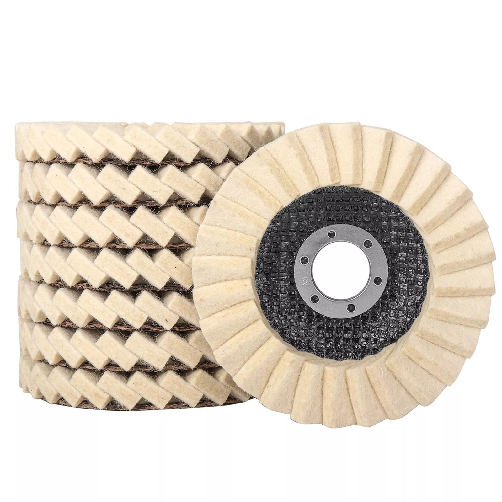 2Pcs Wool Polishing Wheel Buffing Pads Flap Disc For Metal Wood Angle Grinder