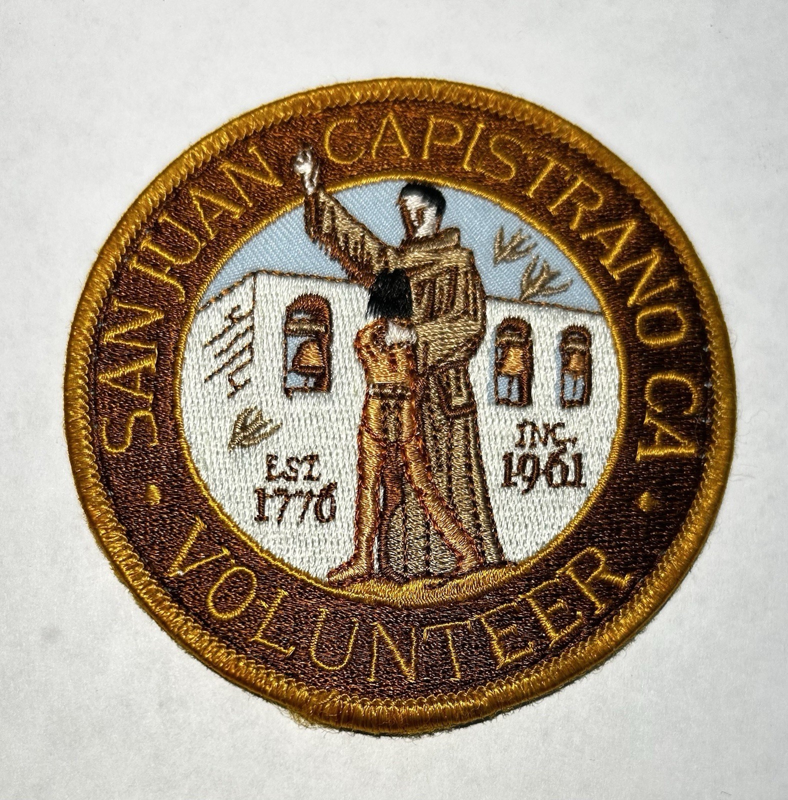 CA CALIFORNIA SAN JUAN CAPISTRANO VOLUNTEER PATCH ORANGE COUNTY #PDD63