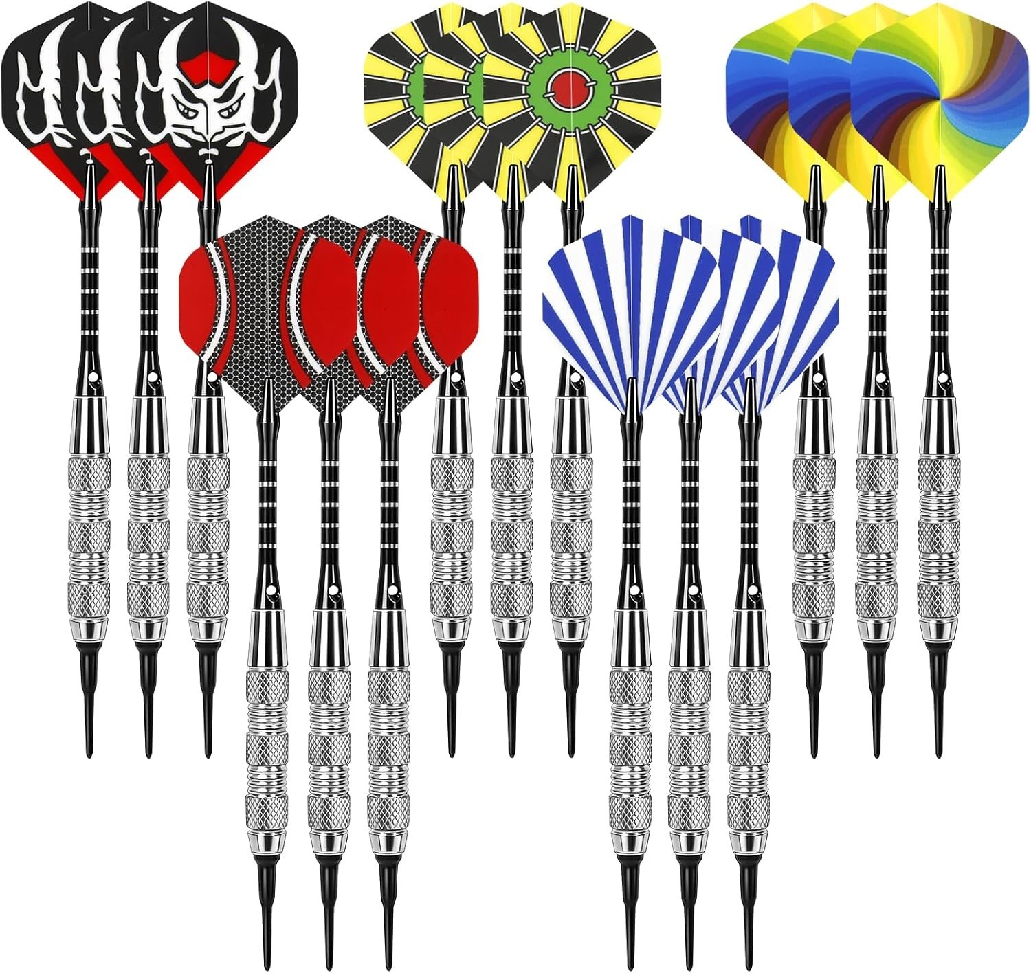 Darts Plastic Tip - 15 Pack Soft Tip Darts Set for Electronic Dartboard - 18 ...