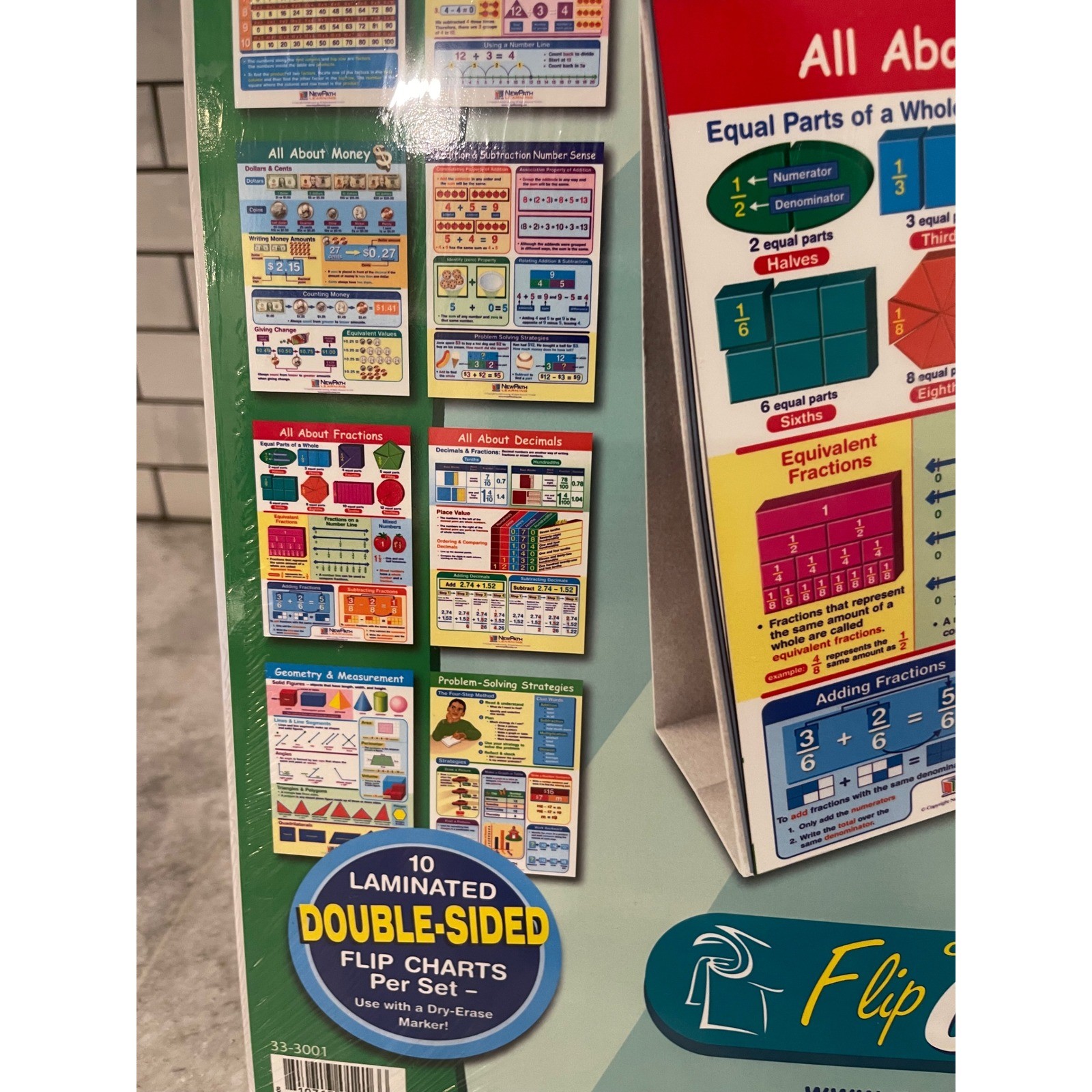 NewPath Learning Math Flip Chart Grade 3 Multicolor Curriculum Mastery 33-3001