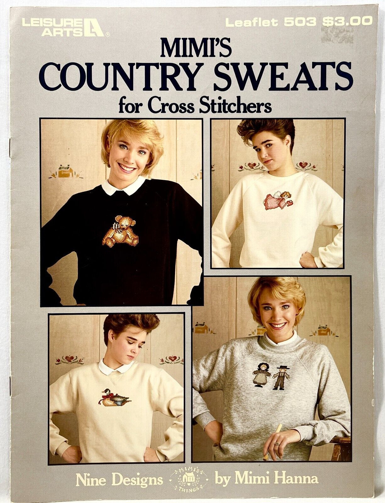 1987 LA Mimis Country Sweats For Cross Stitchers 503 Pattern Book Vintage 12901