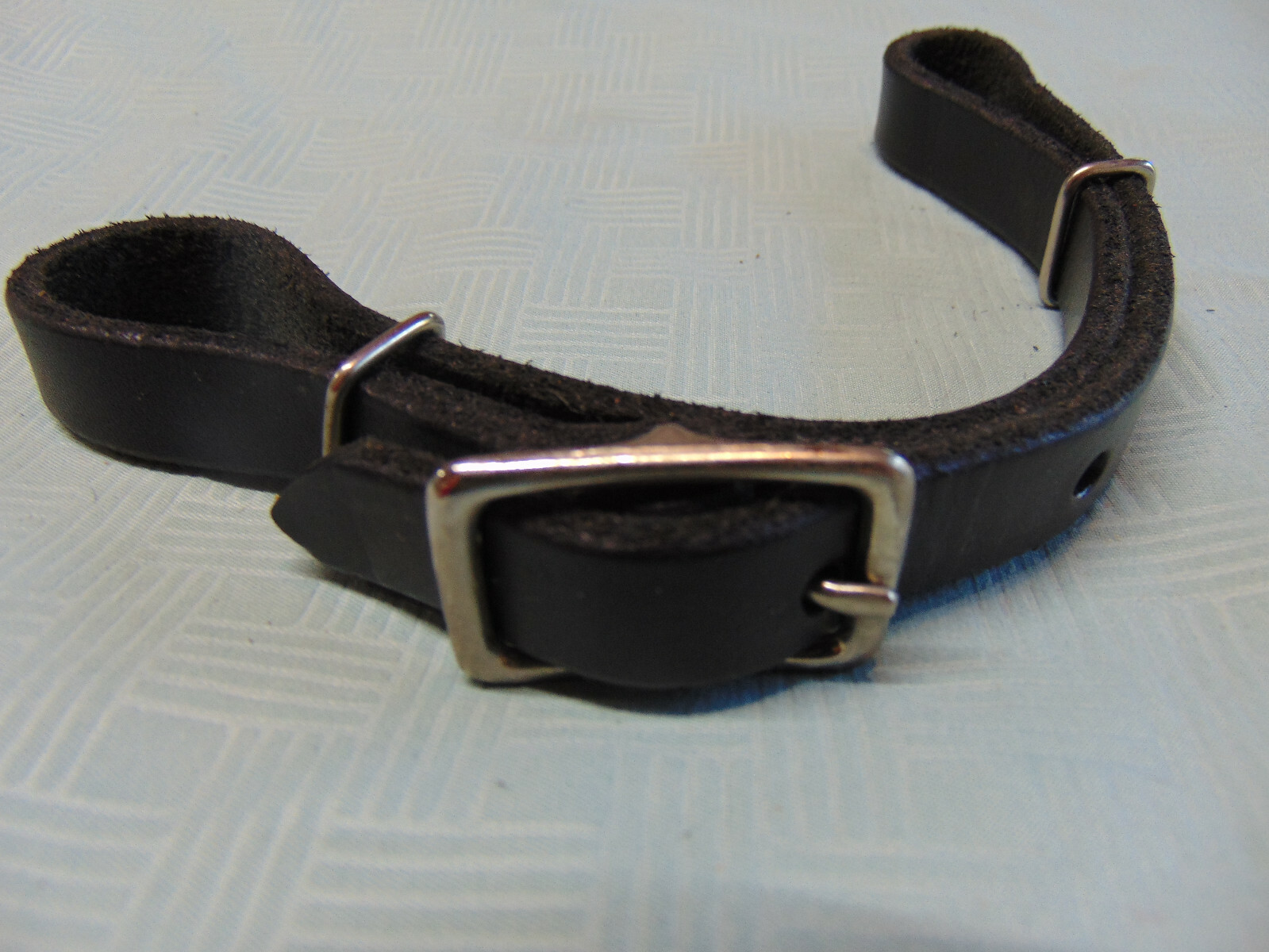 Adjustable Leather Chin CURB STRAP OILED BLACK or BROWN BURGUNDY LIGHT RAWHIDE