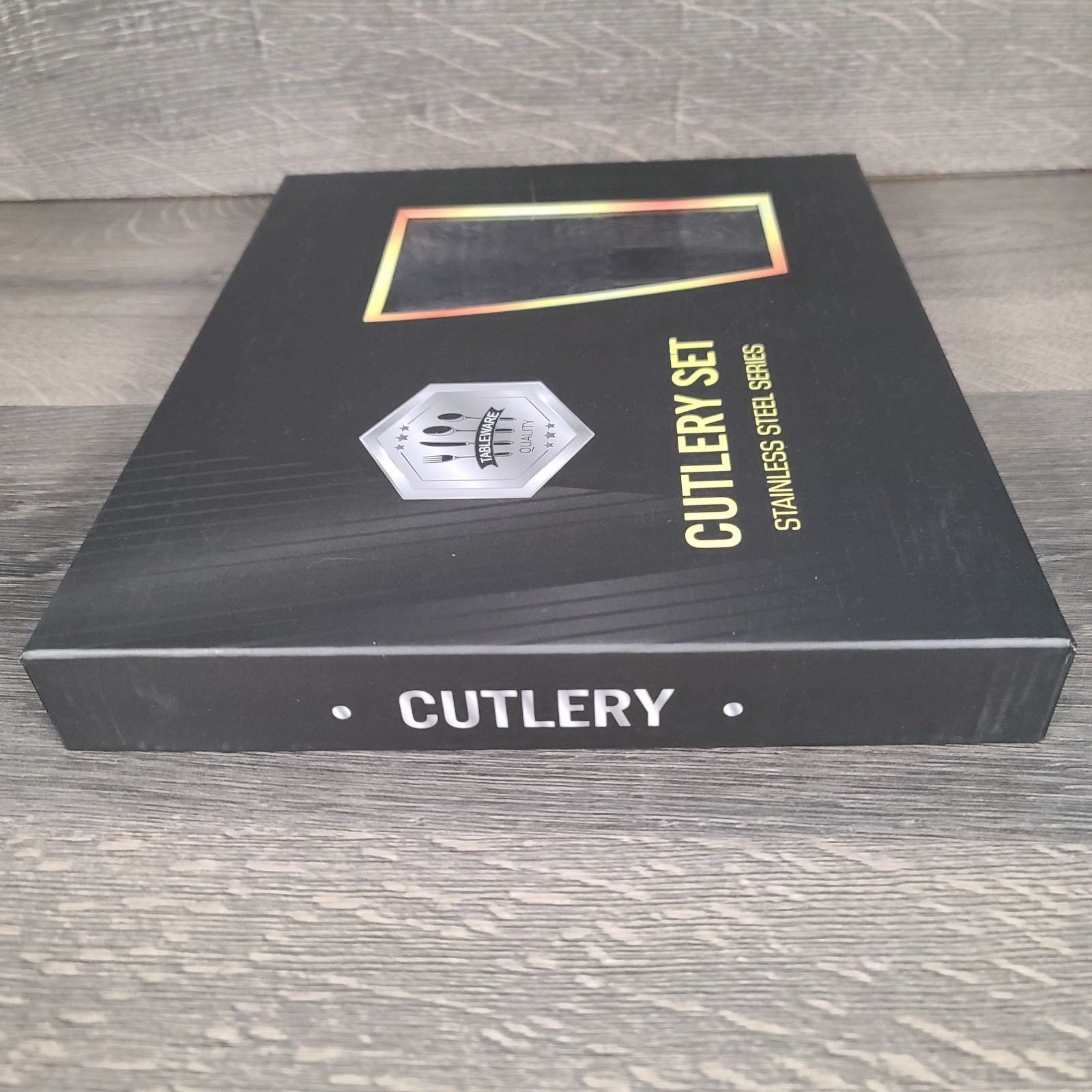 New Open Box Black Stainless Steel Series 11pc Flatware Set Modern Cutlery