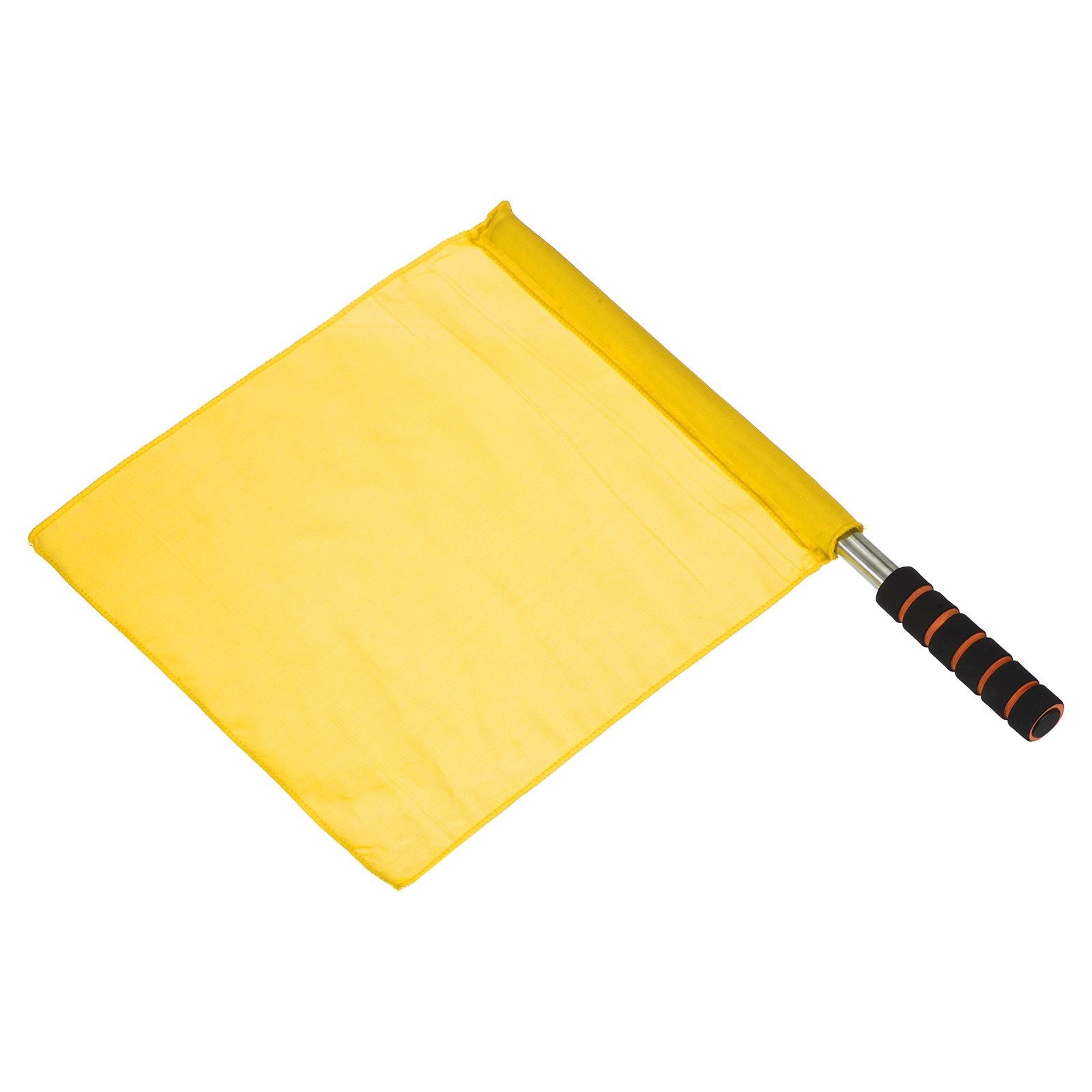 Referee Flag Stainless Steel Pole Sponge Grip Soccer Linesman Signal, Yellow