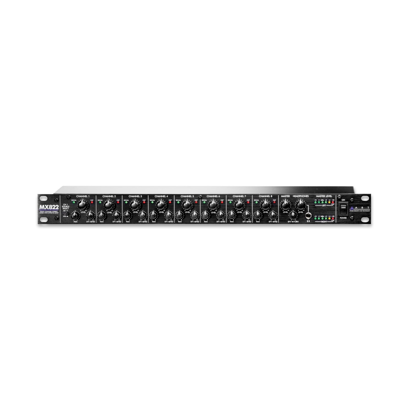ART MX822 Eight-Channel Rack Mount Stereo Mixer